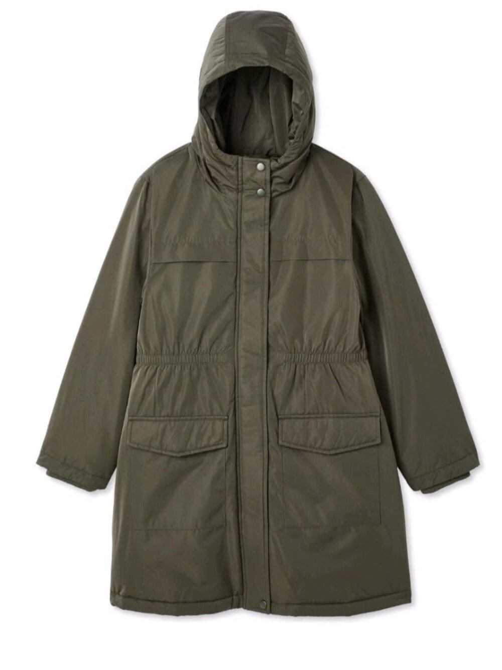 Girls green long jacket, brand new